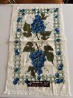 Nos Startex Kitchen Terry Hand Towel Retro Fringe Grape Bunch Lattice Vines Vtg