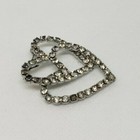 Women s Double Heart Brooch Pin Rhinestones Silver Tone Fashion Jewelry