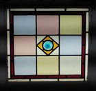 Pretty Squares Old English Leaded Stained Glass Window 20 3 4 x 19 1 4 