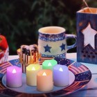 6pcs Rechargeable Led Tea Lights Color Changing With Charging Base  Flameless   