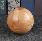 1pc Wooden Puzzle Ball Brain Teaser Toy Decorative Gift Natural Wood - New