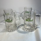 Vtg Grolsch Beer Clear Glass Handled Shorty   Mug  5    Tall X 4 Read