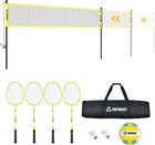 32ft 26ft 20ft Adjustable Volleyball Badminton Set With Net 4 Rackets Volleyball
