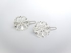 2 Extra Tiny Small Silver Metal Round Flower Barrette Hair Clip Fine Thin Hair