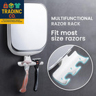Fogless Shower Mirror For Shaving  Wall Mounted With Suction And Razor Holder
