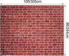 10 X 8 Ft Brick Wall Backdrop For Photoshoot Polyester Washable Fabric