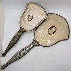 Antique Cameo Dresser Set Of Hand Held Mirror   Brush Vanity Decor Victorian
