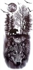 Temporary Tattoo Fake Men Tattoo Sleeve Art Party Body Design Fake Arm Wolf Tree