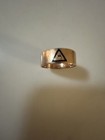 10k Gold Masonic Ring Scottish Rite Triangle Symbol Latin Engraved Band Vintage