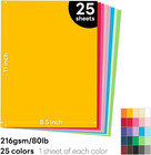 25 Sheets Assorted Color Cardstock Paper 8 5 X 11 Inch 80 Lb 216 Gsm