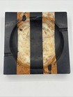 Vintage Mid Century Black White Mcm Striped Marble Cigarette Ashtray 8    X 8   