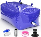 Foldable Portable 240l 63gal Water Storage Bladder Tank Camping Rv Truck Blue 63