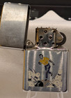 Vintage Zippo Lighter Bowling Graphic Bowler Sports Tobacciana Collectible