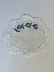 5 Vintage Hand Embroidered Doily Coasters