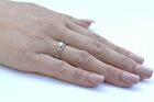 Womens 4x4mm Round Clear Cz Stainless Steel Thin Delicate Band Wedding Ring Set