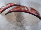 Set Of 2 Shell Brown Rounded Back 4 1 2  Side Combs By Good Hair Days New 42017