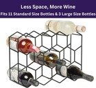 Wine Rack Black Metal Large 15  Countertop 3 Shelves