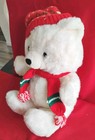 Vintage Kmart 1986 Christmas White Plush 16 Inch Stuffed Dan Dee Teddy Bear