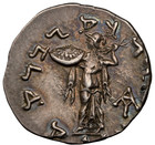  ngc Xf  Menander I The Great  bactria  155-130 Bc Silver Drachm  Rainbow Toning