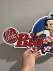 Great Piece Of Advertising - Embossed Metal -    bob   s Big Boy    Sign 20    X 10    New