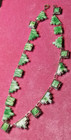 Vintage Art Deco Czech Opaque Vauxhall Super Rare Necklace Green Tones