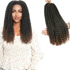18 Inch 7 Packs Passion Twist Hair Water Wave Crochet Hair Pre Looped 1b3018