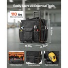 Uimoso Rolling Tool Bag 25 Pockets Heavy Duty Roller Tool Bag Telescoping Handle