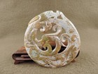 Chinese Antique Natural Hetian Jade Hand-carved Old Jade Dragon Pendant