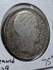 1929 France 20 Francs Silver Coin Cleaned