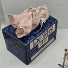 Dolls Miniature Posable Baby Doll W Rocking Brass Cradle Crib 1993 W Box 4 5 bed