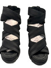 Sorel Joanie Ii Sandals Women s Sz 6 5 Black Leather Strappy Zip Platform Wedge