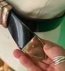 Vintage 90s Streets Ahead Black Leather Western-style Belt Silver Buckle