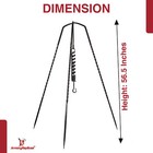 56 5 Inch Medieval Outdoor Camping Forged Iron Tripod W  Adjustable Pot Hook