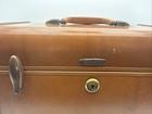 Vintage Samsonite Schwayder  4612 Brown Faux Leather Makeup Train Hard Case
