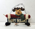 Vintage Christmas Reindeer Deer Figurine Happy Holiday Home Decor 