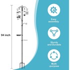 94 Inch Outdoor Bird Feeding Station Pole Kit With 4 Hanging Feeders  Bird Bath
