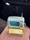 Vintage Mcm Ideal Petite Princess Dollhouse Furniture Tv Television Metal Cart