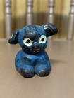 Antique Hubley Cast Iron Fido Miniature Blue Puppy Paper Weight Pencil Holder