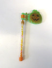 Vintage Halloween Plastic Pumpkin Jol Ratchet Noisemaker Candy Container