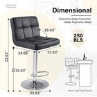 Set Of 2 Pu Leather Bar Stools Swivel Adjustable Modern Kichen Chair Pub Chairs