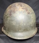 Original Wwii U s  M1 Helmet Shell Fixed Bale Rear Seam Steel Combat Helmet