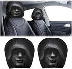 2pcs Funny Ghost Face Headrest Covers - Elastic Washable Auto Seat Protectors Us