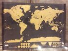 World Map Scratch Off  Travel Poster Luckies Big Deluxe Edition Black Gold