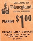 Welcome To Disneyland 1982 Parking   1 00 Anaheim California Ticket Orange