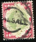 Great Britain 1900 - 1 Shilling Scott  126 Rose   Green Used Good Condition  389