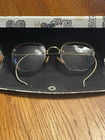 Vintage Wire Rim Tinted Rx Eyeglasses W  1950s  Hard Case 12k