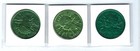 3 Vintage St  Patricks Pats Good Luck Coins Token Lot 4 Leaf Clover Horseshoe