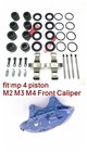 Fa015 For Mp M2 M3 M4 Front Brake Caliper Repair Kit 4 Pot Discs Piston Hardware