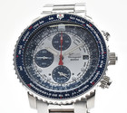  top Mint W box  Seiko Flightmaster 7t62-0eb0 Chronograph Blue Qz Men s Watch
