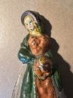 Antique Vtg Cast Iron Doorstop Southern Belle Original Paint National Foundry